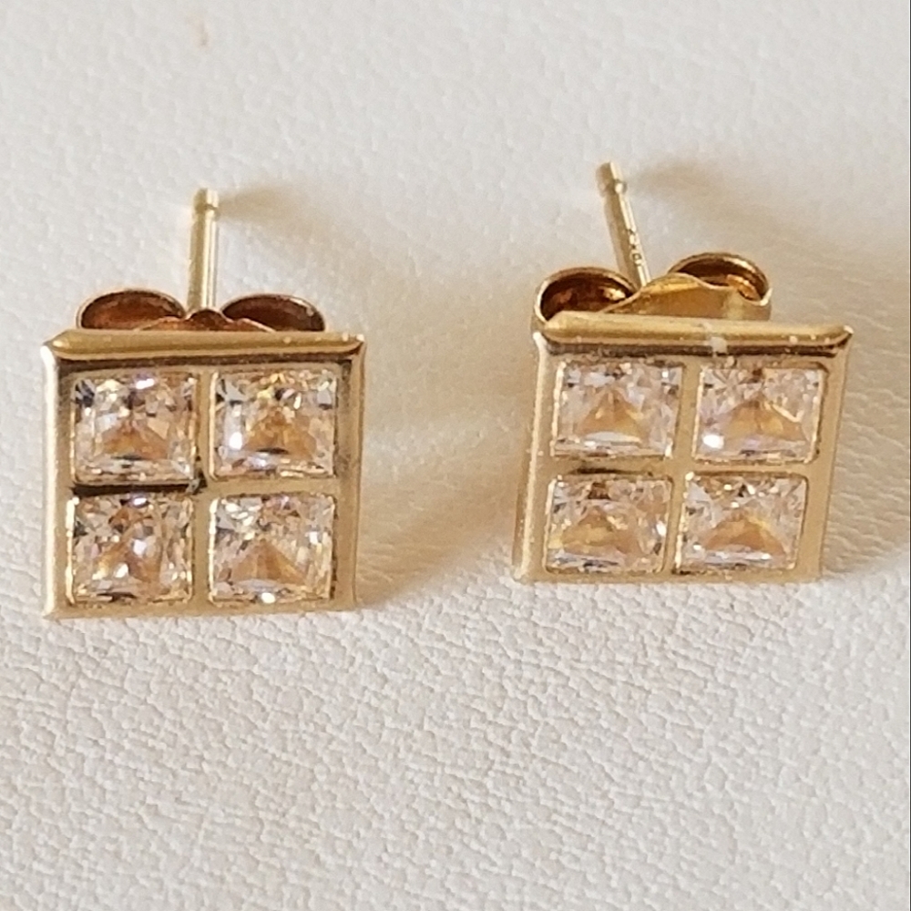 10K Gold CZ Earrings